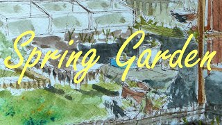 Spring Garden  Relaxing Painting with Watercolours [upl. by Codel]