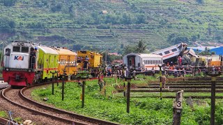 EVAKUASI KERETA API TURANGGA DAN LOKAL DI CICALENGKA [upl. by Eigram]