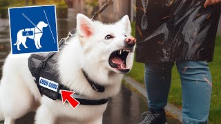 CHIEN GUIDE AGRESSIF  SA MAÎTRESSE MALVOYANTE DEMANDE NOTRE AIDE [upl. by Darleen]