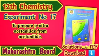 Class 12th Chemistry Experiment No 17 Solutions  Maharashtra Board [upl. by Tower]