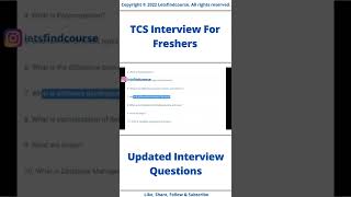 Updated TCS Interview For Freshers tcs interview [upl. by Siduhey]