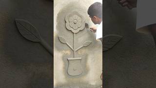 Cement Flower Plaster Design 😲👌vairalshort plaster flowers [upl. by Aenej164]