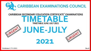 CXCCSEC TIMETABLE 2021 JUNEJULY  CSEC Biology TCP [upl. by Urina]