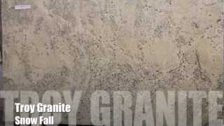 Snow Fall Granite Countertop by Troy Granite [upl. by Ulani684]