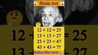 IQ test test your brain 🧠  maths quiz  reasoning trick viral [upl. by Lauryn]