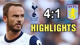 TOTTENHAM VS ASTON VILLA 41 Highlight amp all goal  Priemer leagua 2425 [upl. by Erdne]