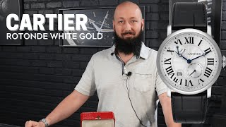 Cartier Rotonde 18K White Gold Watch Review  SwissWatchExpo [upl. by Naghem]