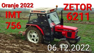 ZETOR 6211 06122022 Oranje ZETOR 6211 amp IMT 756  PLOWING  PLOUGHING [upl. by Kimmy152]