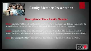 Family Member Presentation English Does Word  LEVEL 2  3114114 [upl. by Edris]