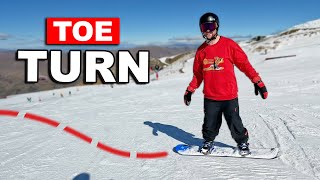 3 Beginner Snowboard Tips of Doing Toe Turns [upl. by Eidoow]