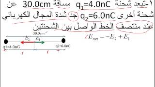 فيزياء مسائل المجال الكهربائي مراجعة القسم 1 3م1 [upl. by Rola]