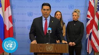 ENHEB Israel on the Middle East  Media Stakeout  United Nations [upl. by Annabella]