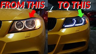 Cheapest BMW E90E91 Headlights that actually look good and function properly [upl. by Yruj974]