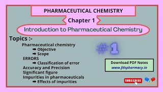 Introduction to Pharmaceutical Chemistry  CH1 L1  Pharmaceutical Chemistry  DPharma 1st Year [upl. by Pizor]