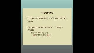 Assonance poeticdevice poetry Shorts [upl. by Ilse618]