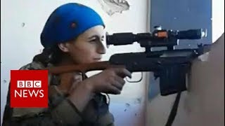 Female Kurdish sniper cheats death at hands of IS BBC News [upl. by Ekusuy489]