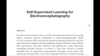 Self Supervised Learning for Electroencephalography [upl. by Acinomed]