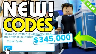 ALL NEW WORKING CODES 2024  CABIN CREW SIMULATOR CODES  ROBLOX CABIN CREW SIMULATOR [upl. by Pytlik493]