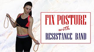 Resistance Band Exercises For Posture  Fix Hunched Shoulders [upl. by Balmuth]