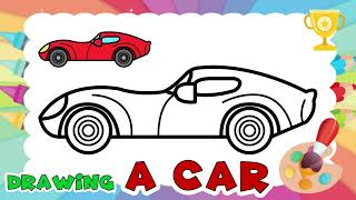 how to draw a race car  drawing a sport car  draw for children [upl. by Delilah]