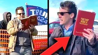 Comedians Troll MAGA By Reading quotTrump Biblequot At Rally [upl. by Catima]