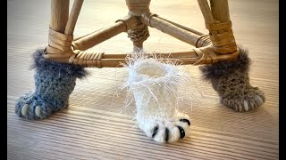 Katzenpfote häkeln häkeln crochet katzen Super für Stuhlbeine [upl. by Eachelle]