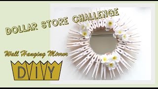 Clothespin Crafts Dollar Store Wall Hanging Mirror Frame DIY from Clothespins  by Fluffy Hedgehog [upl. by Dysart]