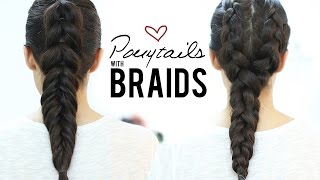 Hairstyles  Easy ponytails with braids [upl. by Victorine]