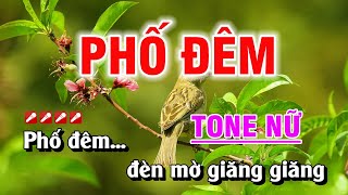 Phố Đêm Karaoke Tone Nữ Nhạc Sống  Nguyễn Duy [upl. by Kinemod]