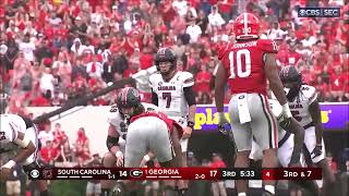 Spencer Rattler South Carolina QB vs Georgia 2023 [upl. by Aneehsirk]