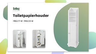 SoBuy Toiletpapierhouder  Badkamerkast  Badkamermeubel  WCrolhouder  Toiletrolhouder  FRG177W [upl. by Orgalim]