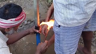 hand pump manual boring baitha raha haihandpump boring video [upl. by Ellatnahc]