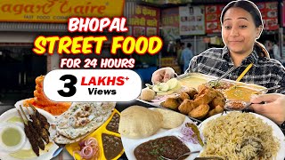 Bhopal Street Food for 24 hours  Ultimate Food Challenge😋 [upl. by Annaer]