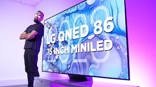 NEW LG 75inch QNED MiniLED 86 TV 2023  Unboxing amp Impressions [upl. by Alikee767]