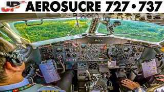 AeroSucre Boeing 727 amp 737 Cockpit to Colombian Jungle Airports🇨🇴 [upl. by Jourdain]