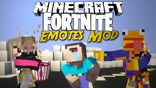 SCIENCE WENT TOO FAR Fortnite Emotes in Minecraft Emoticon Mod Showcase [upl. by Aifas]