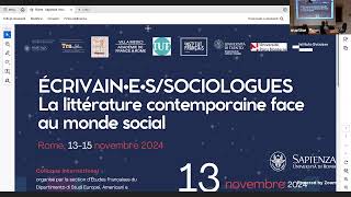 COLLOQUE INTERNATIONAL ÉCRIVAIN•E•SSOCIOLOGUES Mercredi 13 novembre [upl. by Togram903]