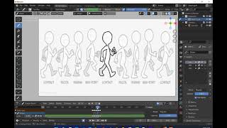 Blender 2D Animation Walk Cycle Tutorial [upl. by Andrei]