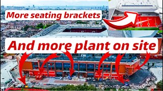 More plant on site and more seating brackets at Liverpool FC’s Anfield Road Expansion [upl. by Akelahs930]