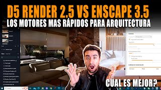 D5 RENDER 25 VS ENSCAPE 35 🔴 CUÁL ES EL MOTOR DE RENDER MÁS RÁPIDO PARA ARQUITECTURA  🔥 [upl. by Egarton]