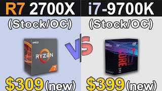 Ryzen 7 2700X Vs i79700K  Stock and Overclock  New Games Benchmarks [upl. by Ruella]