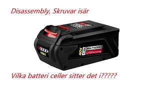 Dissasembly Tar Isär Meec Multiseries 40v 4ah Batteri Vilka battericeller innehåller dom [upl. by Aser676]