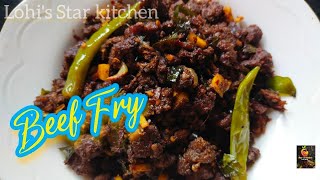 Beef Fry  Kerala Style Coconut Beef fry  ബീഫ് ഫ്രൈ  Lohis Star kitchen [upl. by Mareld417]