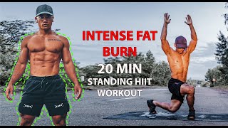 20 Minute Standing HIIT Workout  HighIntensity FullBody FAT BURNING Workout [upl. by Earleen]