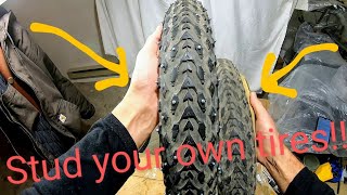 How to Stud your own Tires on Fat Bike Super 73  Winter Biking  DIY [upl. by Roche886]