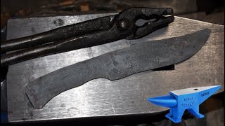 Vevor 132 pound anvil review Forging a Harpoon Point skinner [upl. by Latoye]