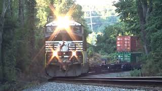 Solo leader NS 4740 leads a 59 mph NS 28R Flying thru Duluth GA 9212024 [upl. by Meehyr210]