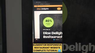 Elementor Responsive Restaurant Website elementor wordpress website elementortutorial website [upl. by Asirram]