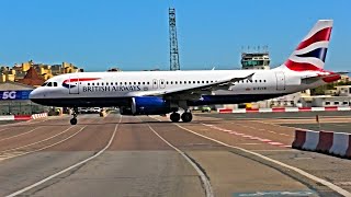 Extreme Airport Gibraltar Planespotting  GIB  Road Crosses The Runway [upl. by Wes]