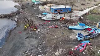 Hurricane Beryl Damage  Carriacou Grenada  Windward side  Drone [upl. by Shawnee]